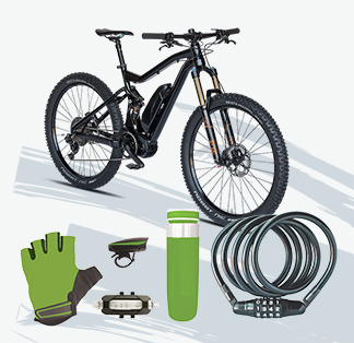 A bike and accessories